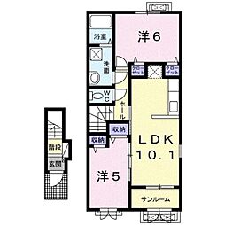 カルムメゾン 2LDKの間取図画像