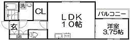 クレドールK 1LDKの間取図画像
