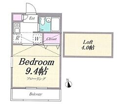 ヴェネディクト代田 2階ワンルームの間取り