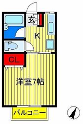 オーディーン寿 1Kの間取図画像