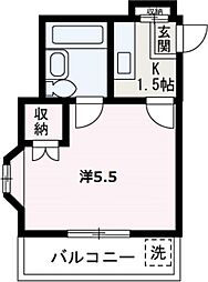 春日ハイツ 1Kの間取図画像