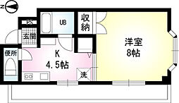 アルテール 1Kの間取図画像