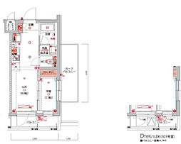 ハーモニーレジデンス東京八広THESKY 1LDKの間取図画像