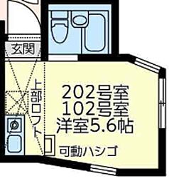 ユナイト保土ケ谷グローラルオーラ ワンルームの間取図画像