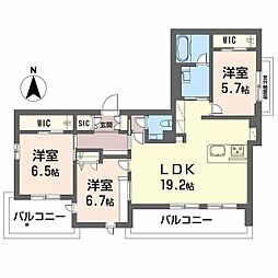 モンタージュ政所 4階3LDKの間取り