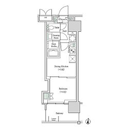 ブルックサイドレジデンス木場 1DKの間取図画像