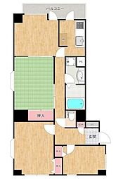 サンライズOHJI 6階3DKの間取り