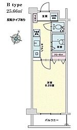ドルフ喜多見N 1Kの間取図画像