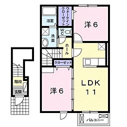 ガーデニア・C 2LDKの間取図画像