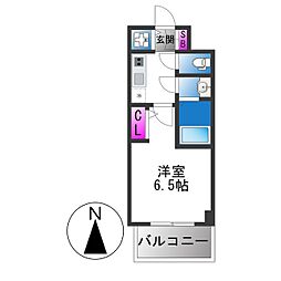 ARCOBALENO OSAKA FUSE 1Kの間取図画像