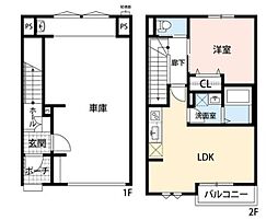 アヴァンティ環八西台 1階1LDKの間取り