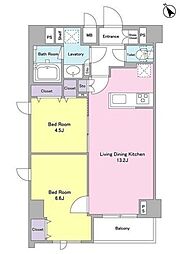 デルックス田端 5階2LDKの間取り