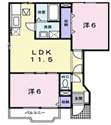 セレッソ-21 2LDKの間取図画像