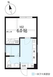 ハーミットクラブハウス鶴見諏訪坂(仮) 1Kの間取図画像
