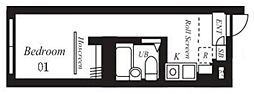 プラチナフォルム西巣鴨 4階ワンルームの間取り