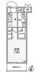 Alivis志村三丁目 1Kの間取図画像