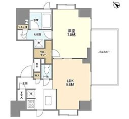 リバーレ月島 7階1LDKの間取り