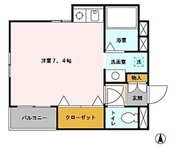 ハイソアラ ワンルームの間取図画像