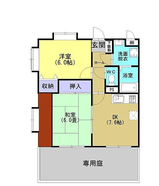 プレシャスＪ 101｜鹿児島県鹿児島市吉野町(賃貸マンション2DK・1階・50.20㎡)の写真 その2