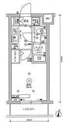 SKYCOURT品川パークサイド3 1Kの間取図画像