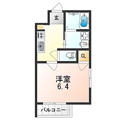 Osaka Metro四つ橋線 北加賀屋駅 徒歩6分の賃貸アパート 3階1Kの間取り