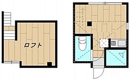 アーバンプレイス新宿北 2階ワンルームの間取り