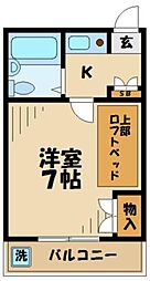コートビレッジ桜ケ丘2 1Kの間取図画像