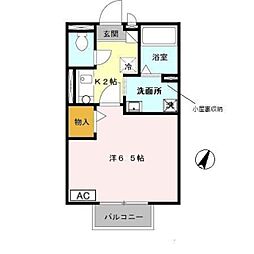 セジュール山添C 1Kの間取図画像