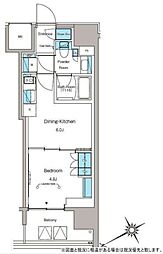 ルフォンプログレ蔵前プレミア 5階1DKの間取り