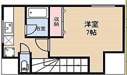 コーポよしざわ2号 1Kの間取図画像