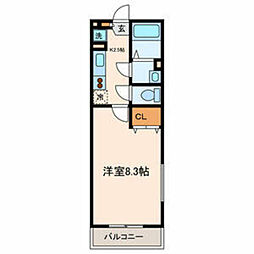 グリーンパル 1Kの間取図画像