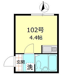 オリンピア亀戸 ワンルームの間取図画像