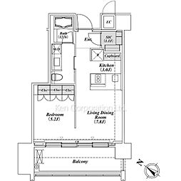 ザ六本木東京クラブレジデンス 1LDKの間取図画像
