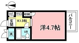 ラ・メゾンクレール 1Kの間取図画像