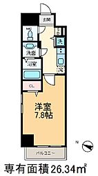 ヴェルドミール 1Kの間取図画像