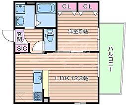 Osaka Metro今里筋線 鴫野駅 徒歩4分の賃貸アパート 1階1LDKの間取り