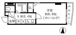 西武新宿線 野方駅 徒歩6分の賃貸マンション 3階1Kの間取り