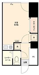 ウエストインパート3 ワンルームの間取図画像