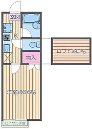 アプローズB 1Kの間取図画像