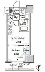 JPnoie西蒲田 1DKの間取図画像