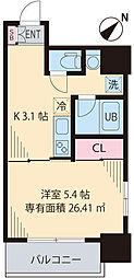 comodo 1Kの間取図画像