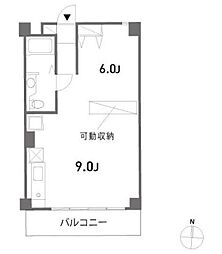 ＣＲＥＳＴ 2階ワンルームの間取り