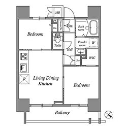 コスモグラシア板橋区役所前 2LDKの間取図画像