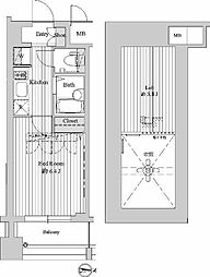 ドゥーエ練馬2 1Kの間取図画像