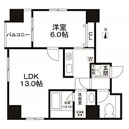 ESPERANZAK錦糸町 1LDKの間取図画像