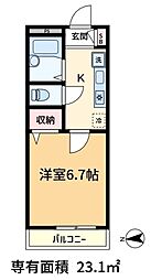 メゾン・マユ 1Kの間取図画像