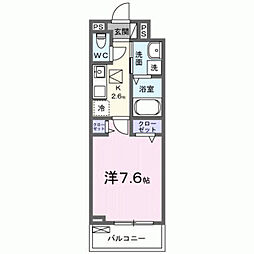 ウィンロードII 1Kの間取図画像