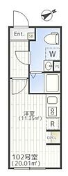 THE PARK EXIA 大崎 ワンルームの間取図画像