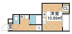 リック城南 ワンルームの間取図画像