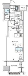 レガシス中目黒 ワンルームの間取図画像